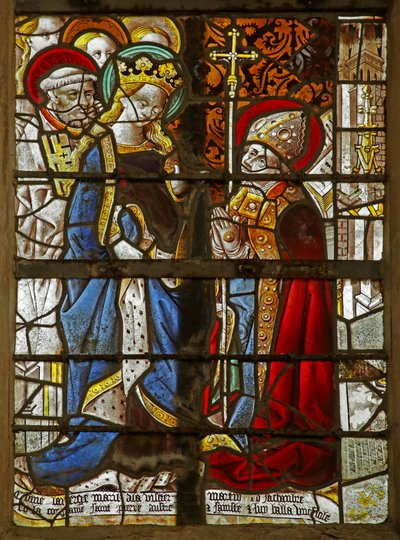 Window depicting the Virgin Mary appearing to St Martin by French School